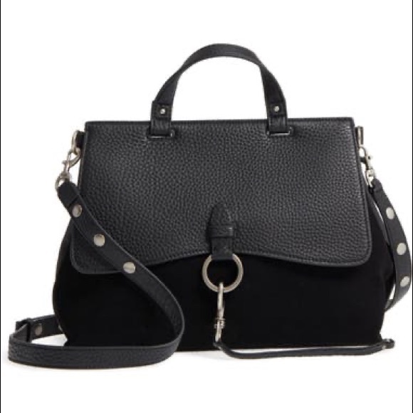 REBECCA MINKOFF | Medium Suede & Leather Satchel - Picture 5 of 6